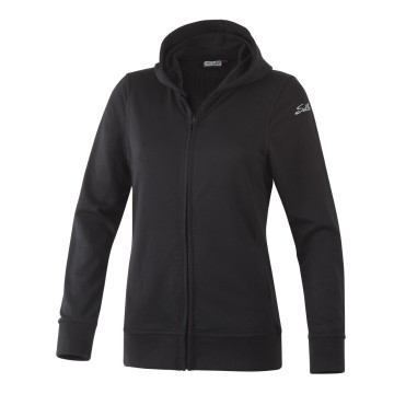 Damen kapuzenjacke sallerfeel schwarz frontalansicht
